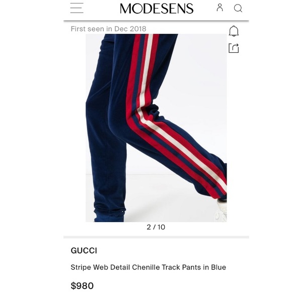❌SOLD❌🔥NEW🔥GUCCI SALE 🔥GUCCI WEB TRACK PANTS - Picture 2 of 8